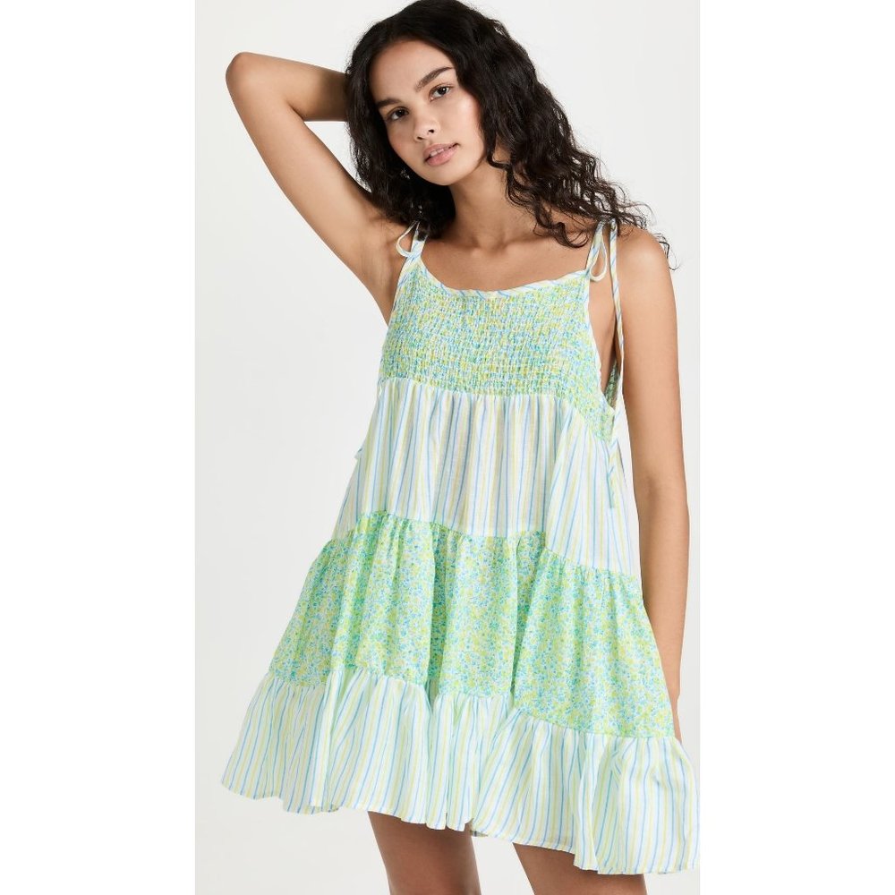 Solid & Striped NWT The Parker Dress in Painted Floral X Pinstripe size Large